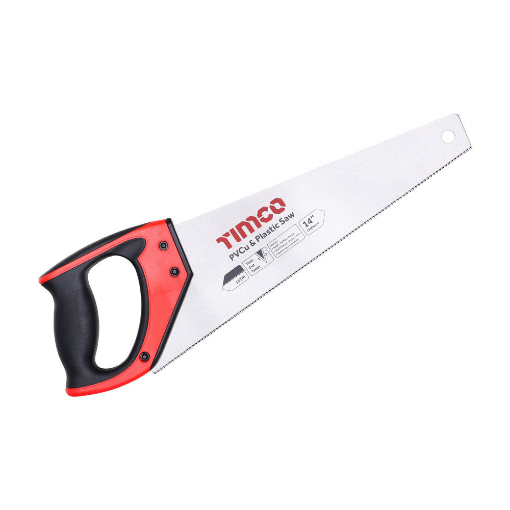 PVCu & Plastic Saw 14" (350mm) – 15 TPI, Soft-Grip