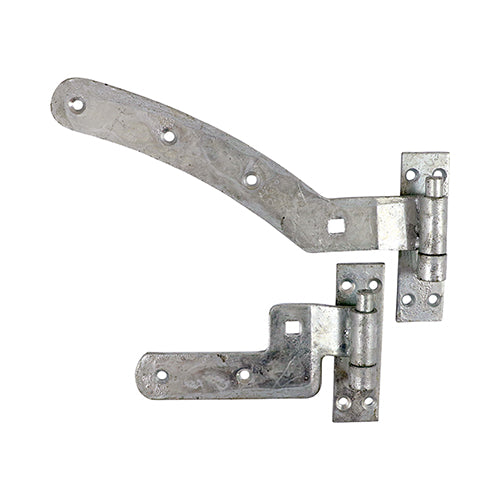 Curved Rail Hinge Set – Right Hand – Hot-Dipped Galvanised – Pair