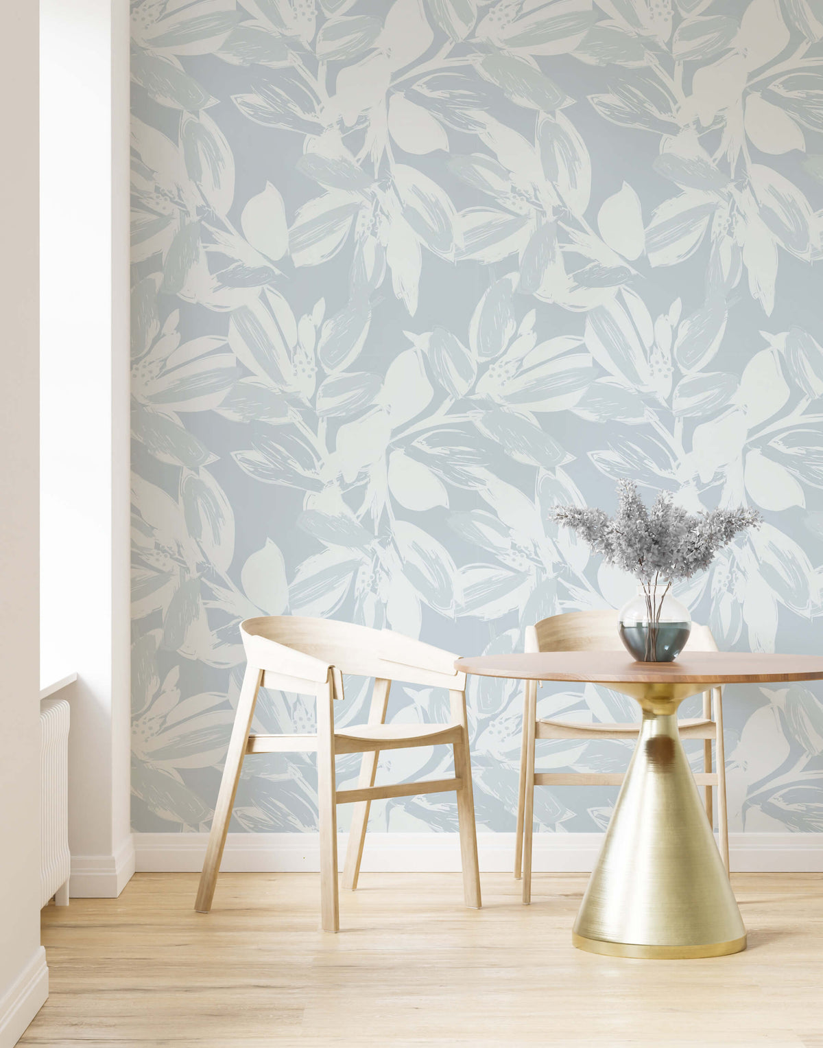 Pitch Abstract Painted Floral Wallpaper