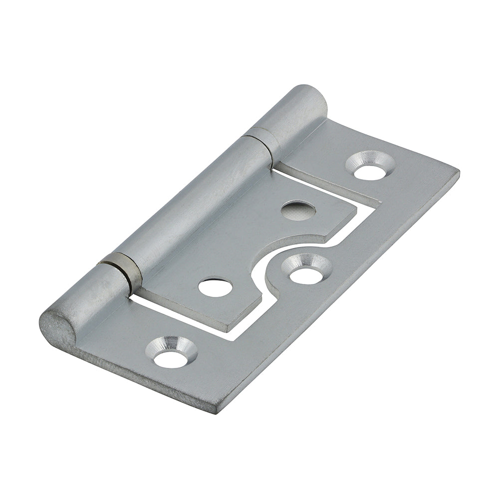 Plain Bearing Flush Hinge – Solid Brass – Satin Chrome