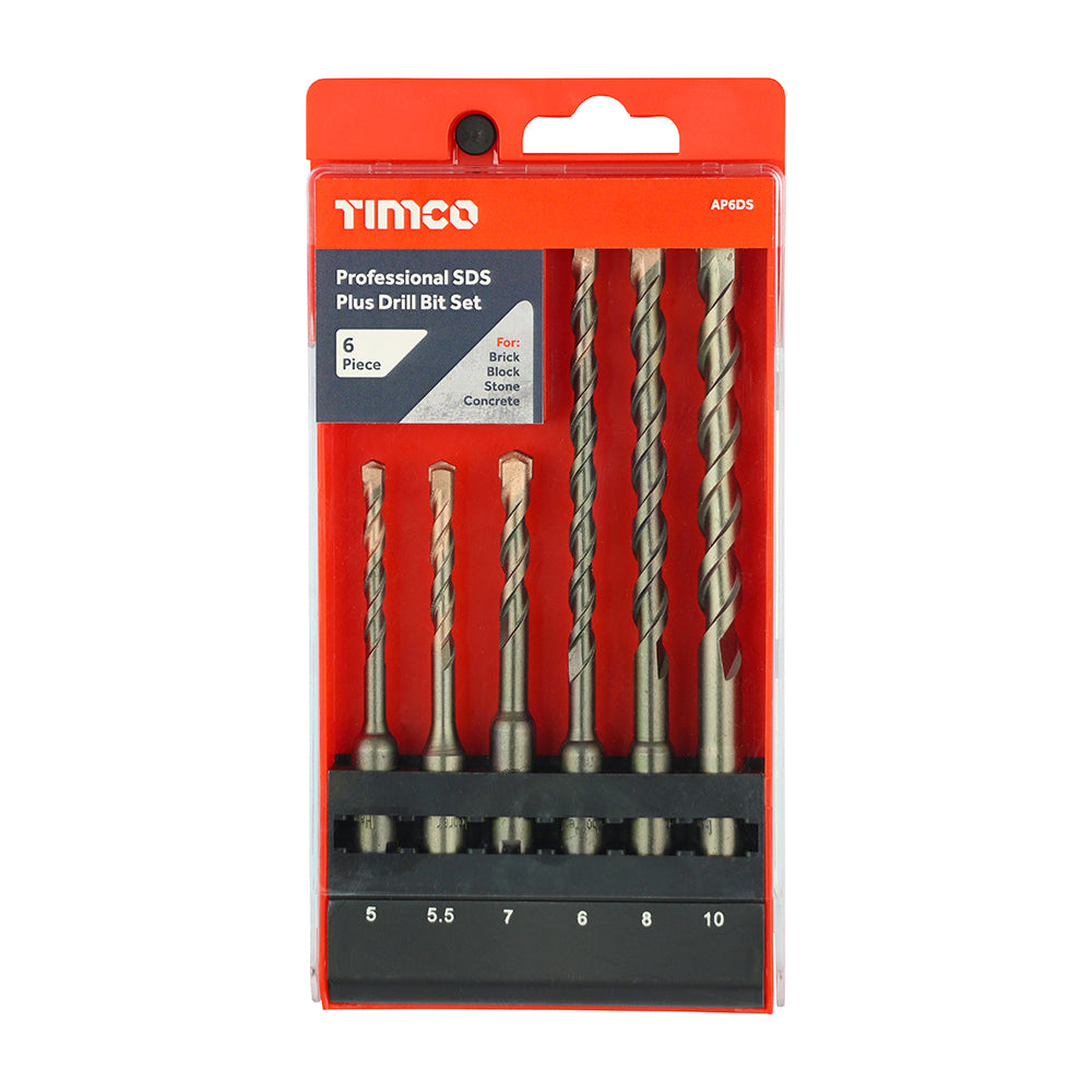 Professional SDS Plus Drill Bit Set - 6 Piece