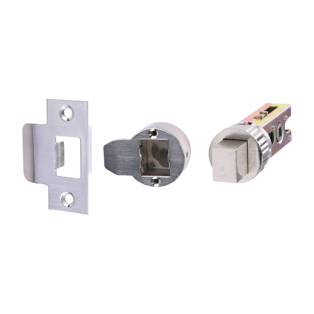 Quick Fit Round Deadbolt – Nickel (64mm Case / 45mm Backset)
