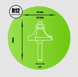 Key Blades 1/4" Rounding Over Router Cutter 12.7mm Radius - R12