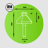 Key Blades 1/4" Chamfer Bearing Router Cutter 32mm - R14