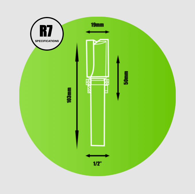 Key Blades Top Bearing Guided Cutter 1/2" x 19mm x 50mm - R7