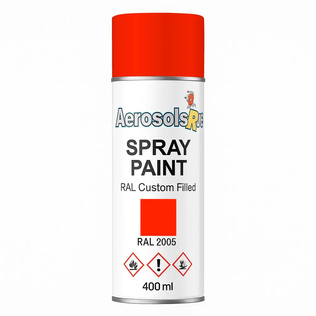 RAL 2005 Luminous Orange - 400ml Aerosol Spray Paint Any Finish