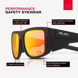 Riley Navigator – Red Mirror Revo Safety Sunglasses, Anti-Scratch/Anti-Fog