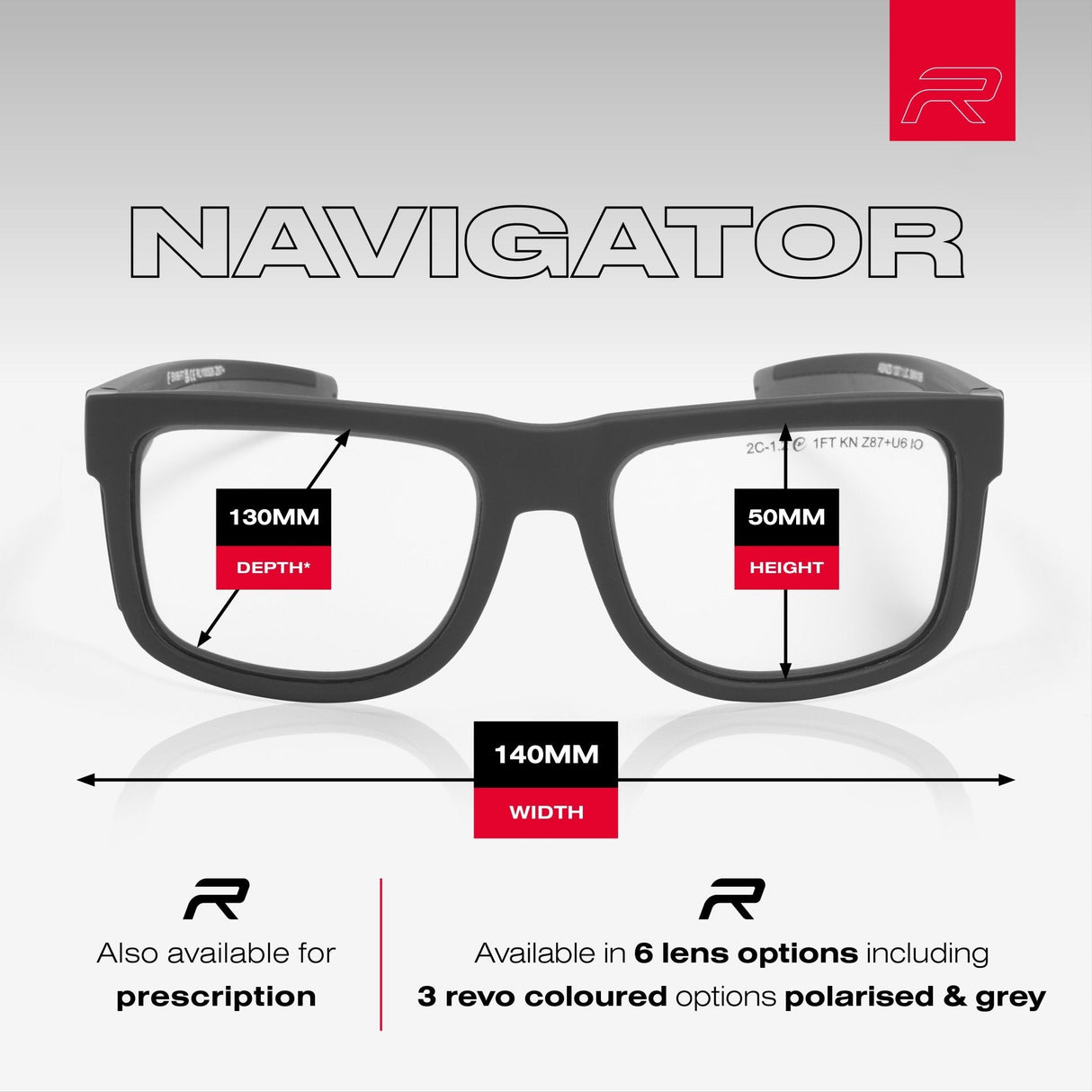 RILEY Navigator Anti-Scratch Safety Fashion Glasses – Clear Lens