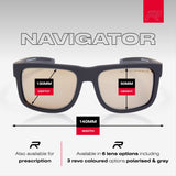 Riley Navigator – Antique Mirror Revo Safety Sunglasses, Anti-Scratch/Anti-Fog