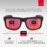 Riley Navigator – Red Mirror Revo Safety Sunglasses, Anti-Scratch/Anti-Fog