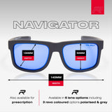 RILEY Navigator Anti-Scratch Safety Sunglasses with Blue Mirror Revo Lens