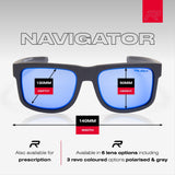 RILEY Navigator Anti-Scratch Safety Sunglasses with Blue Mirror Revo Lens