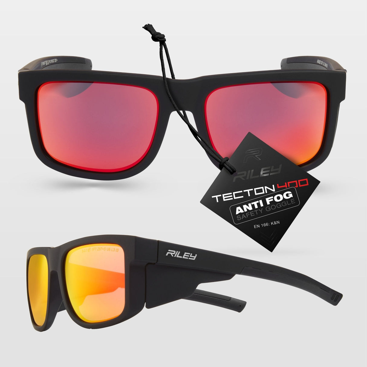 Riley Navigator – Red Mirror Revo Safety Sunglasses, Anti-Scratch/Anti-Fog