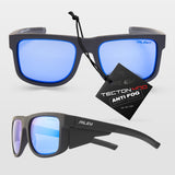 RILEY Navigator Anti-Scratch Safety Sunglasses with Blue Mirror Revo Lens