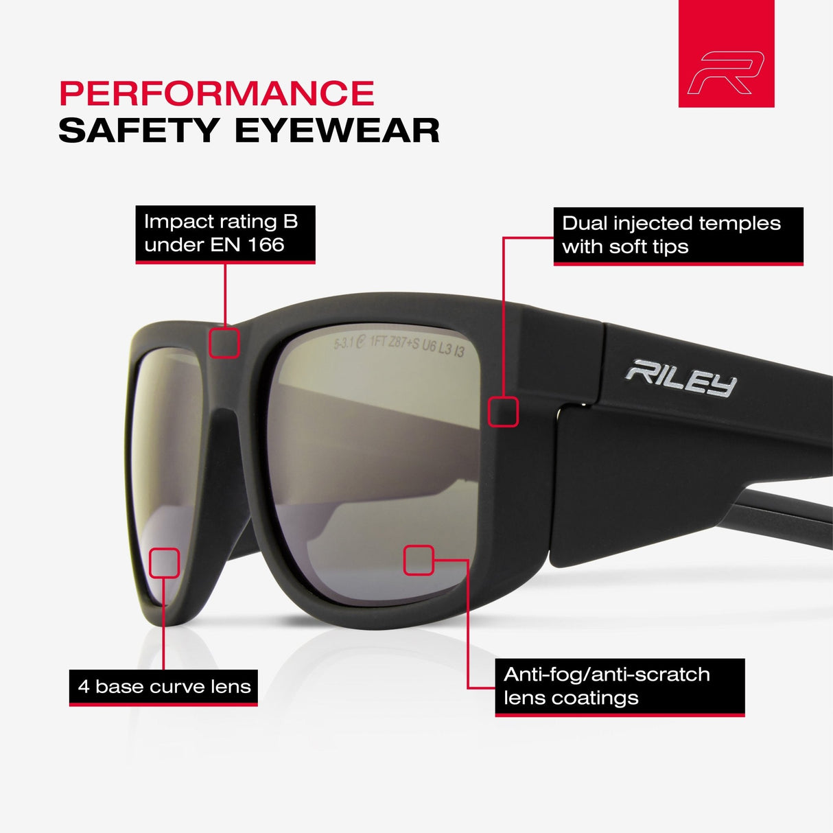 Riley Navigator – Polarised Safety Sunglasses, Anti-Scratch/Anti-Fog