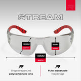 RILEY Stream Red Frameless Metal-Free Safety Glasses with LED Light Protective Lens