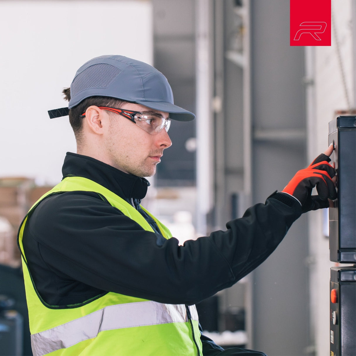 Riley Stream™ Red – Frameless, Metal-Free Safety Glasses (Indoor/Outdoor Lens)