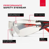 Riley Stream™ Red – Frameless, Metal-Free Safety Glasses (Indoor/Outdoor Lens)