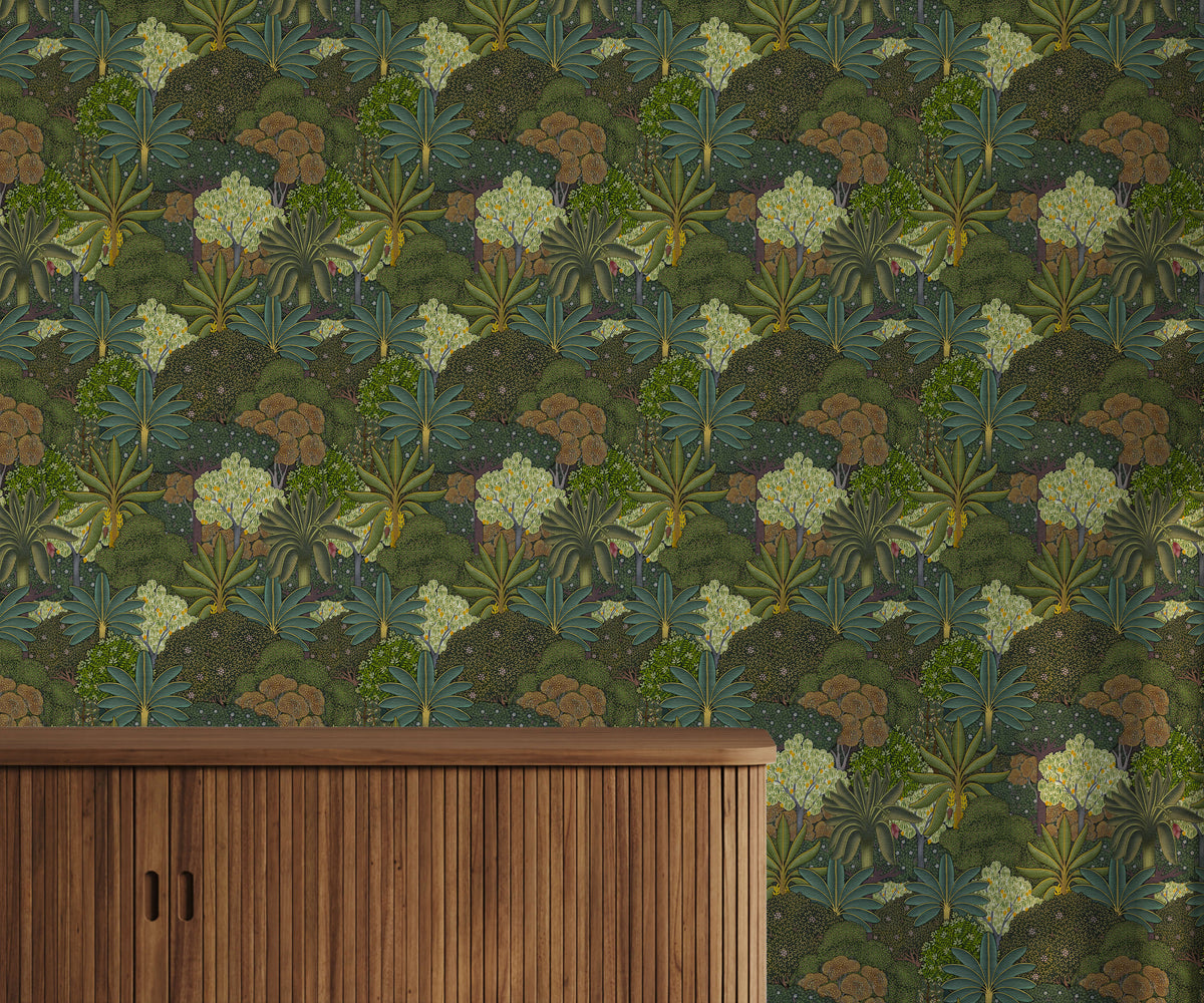 Raja Patchwork Forest Wallpaper