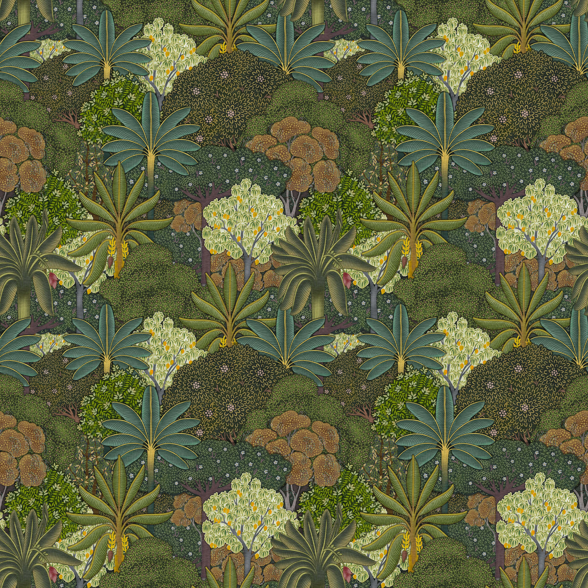 Raja Patchwork Forest Wallpaper