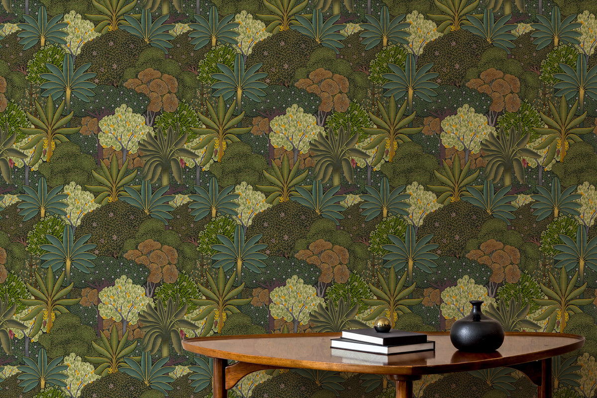 Raja Patchwork Forest Wallpaper