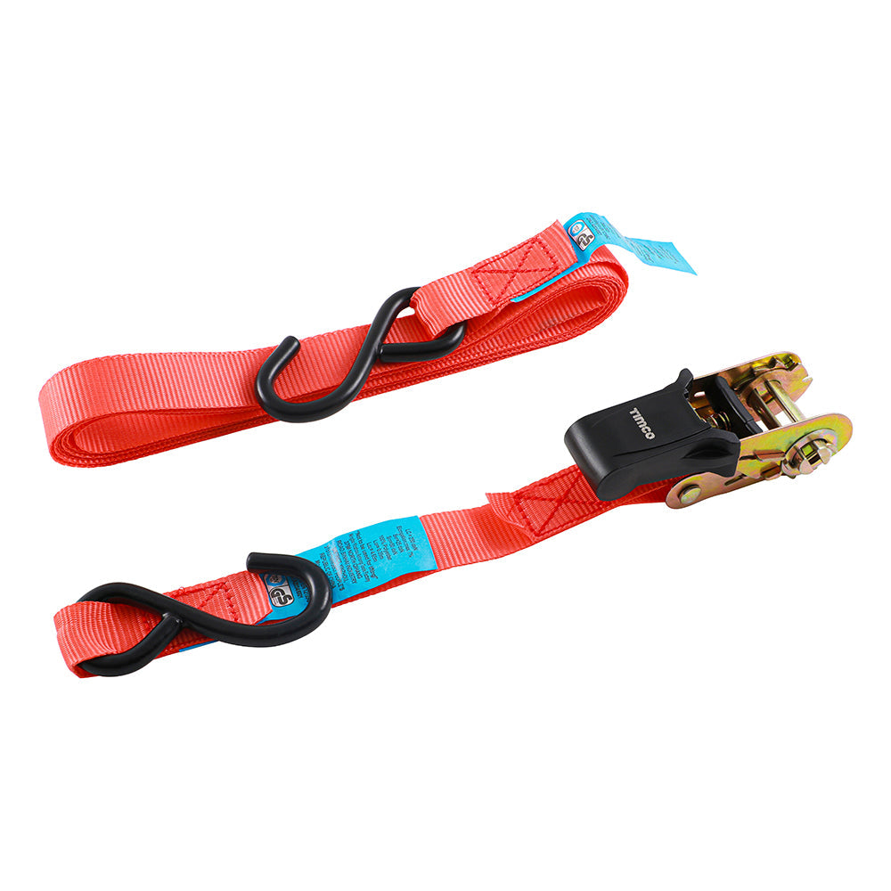 Standard Duty Ratchet Strap with S-Hooks – 5 m - 2 Pieces