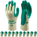 SHOWA 310 Builders Safety Work Gloves with Textured Grip in Green (PACK of 10 PAIRS)