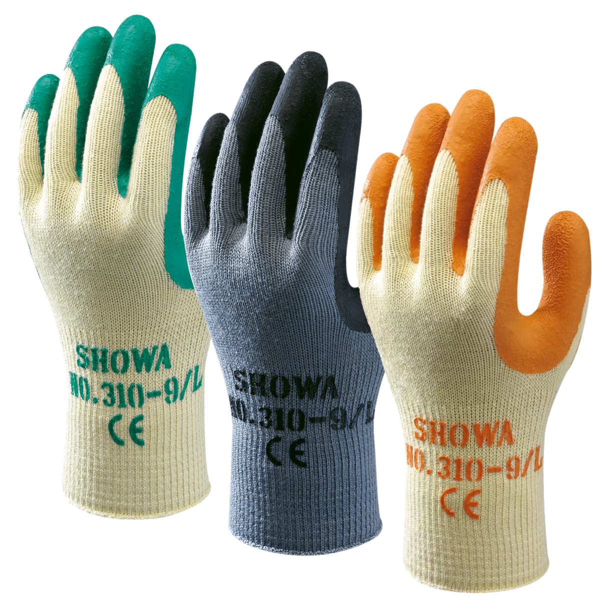 SHOWA 310 Heavy Duty Textured Grip Builders Safety Work Gloves (PACK of 3 PAIRS)