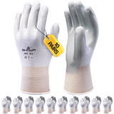 SHOWA 370 White Multi Purpose Lightweight Assembly Grip Safety Gloves (PACK of 10 PAIRS)