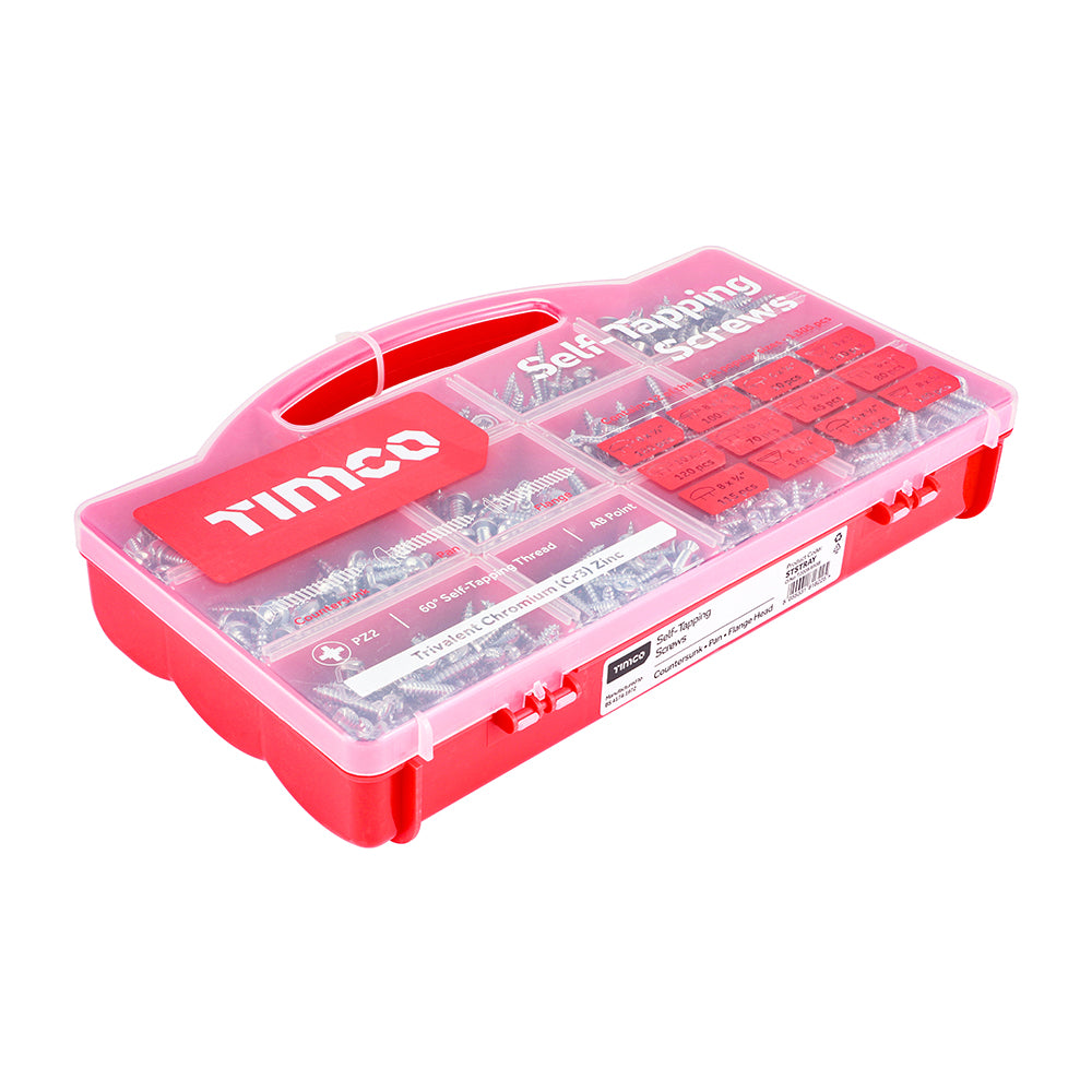 Mixed Tray – Metal Tapping Screws, PZ, Self-Tapping, Zinc – 1305 Piece