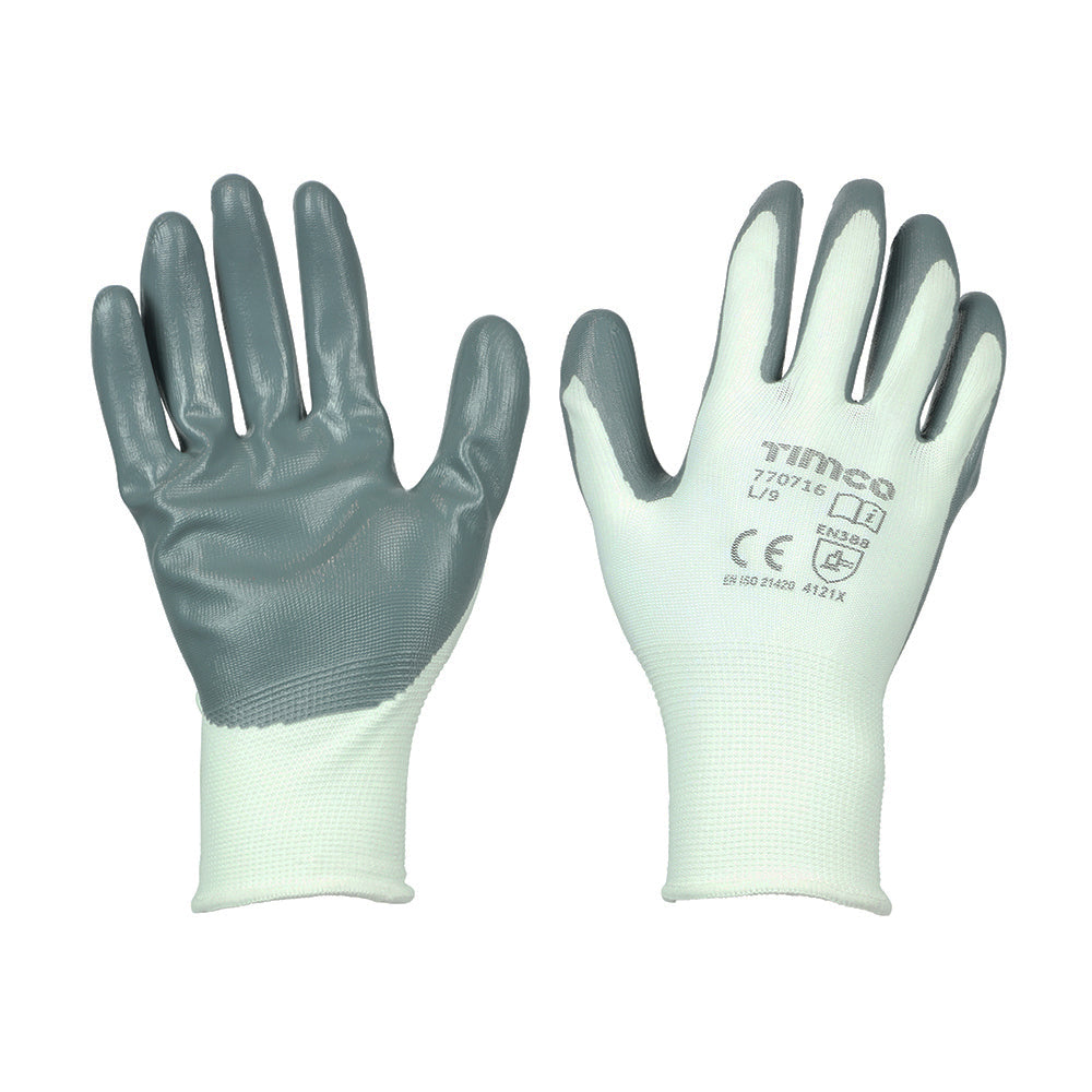 Secure Grip Gloves – Smooth Nitrile Foam Coated – Polyester