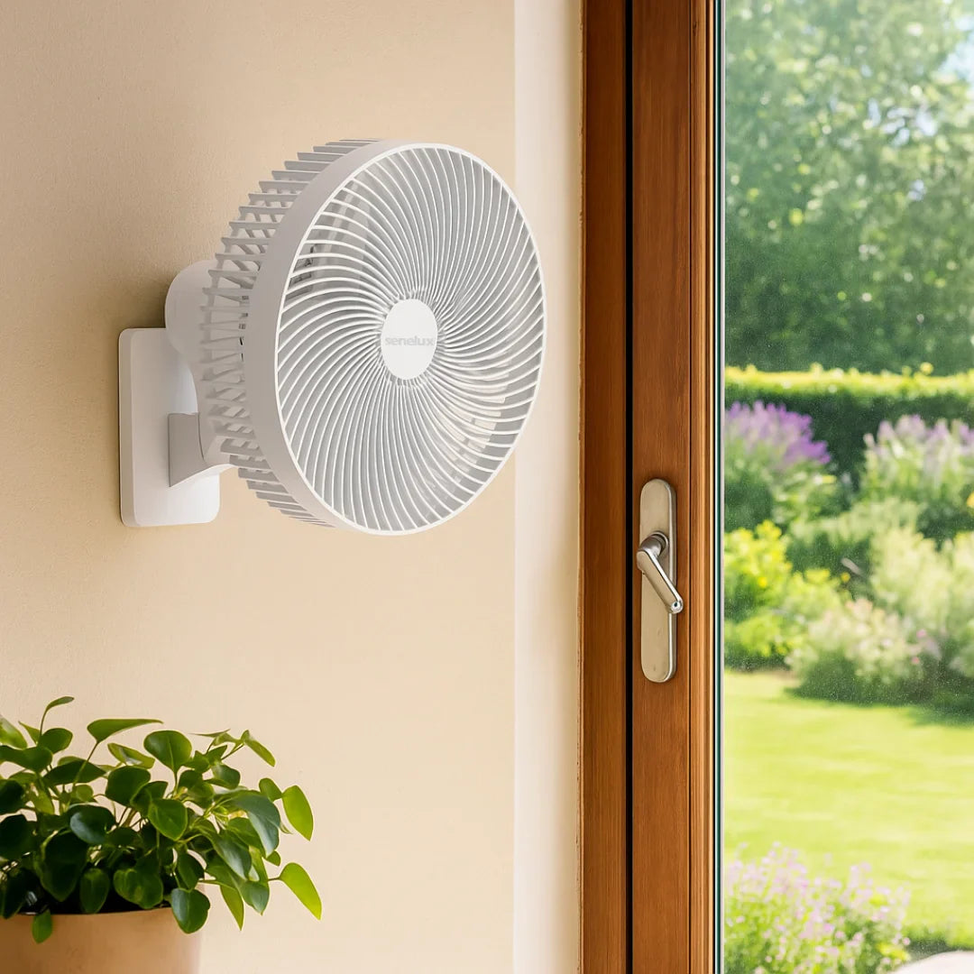 Senelux 10 Inch Wall Fan- Great Home Cooling For Bedrooms, Living Rooms and Kitchen Cooling