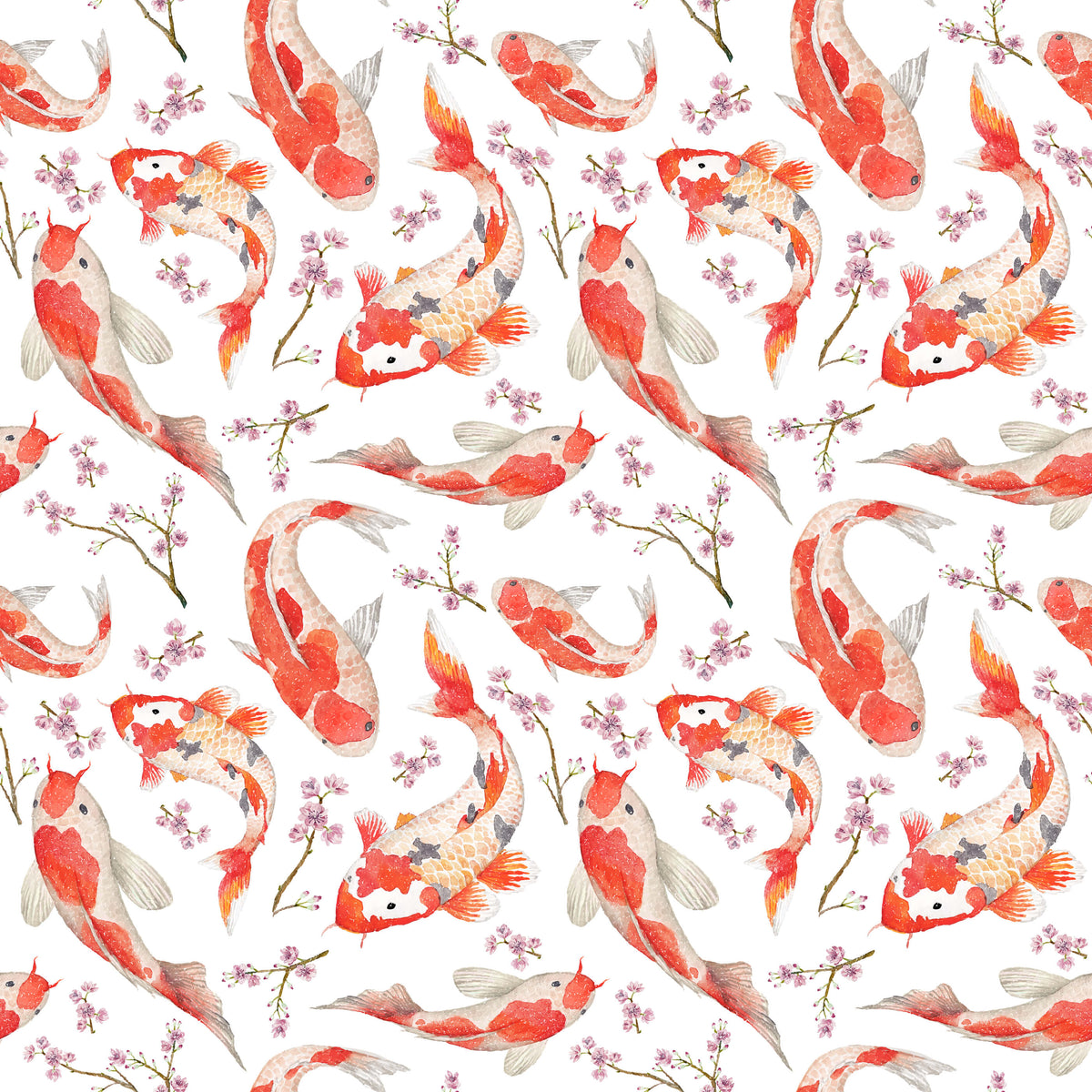 Shinji Vibrant Allure Red Koi Wallpaper
