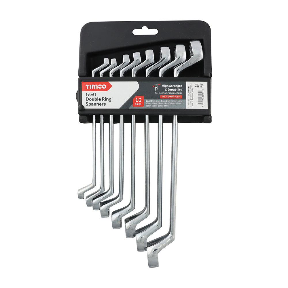 Double Ring Spanner Set – 8 Piece, 6–22 mm