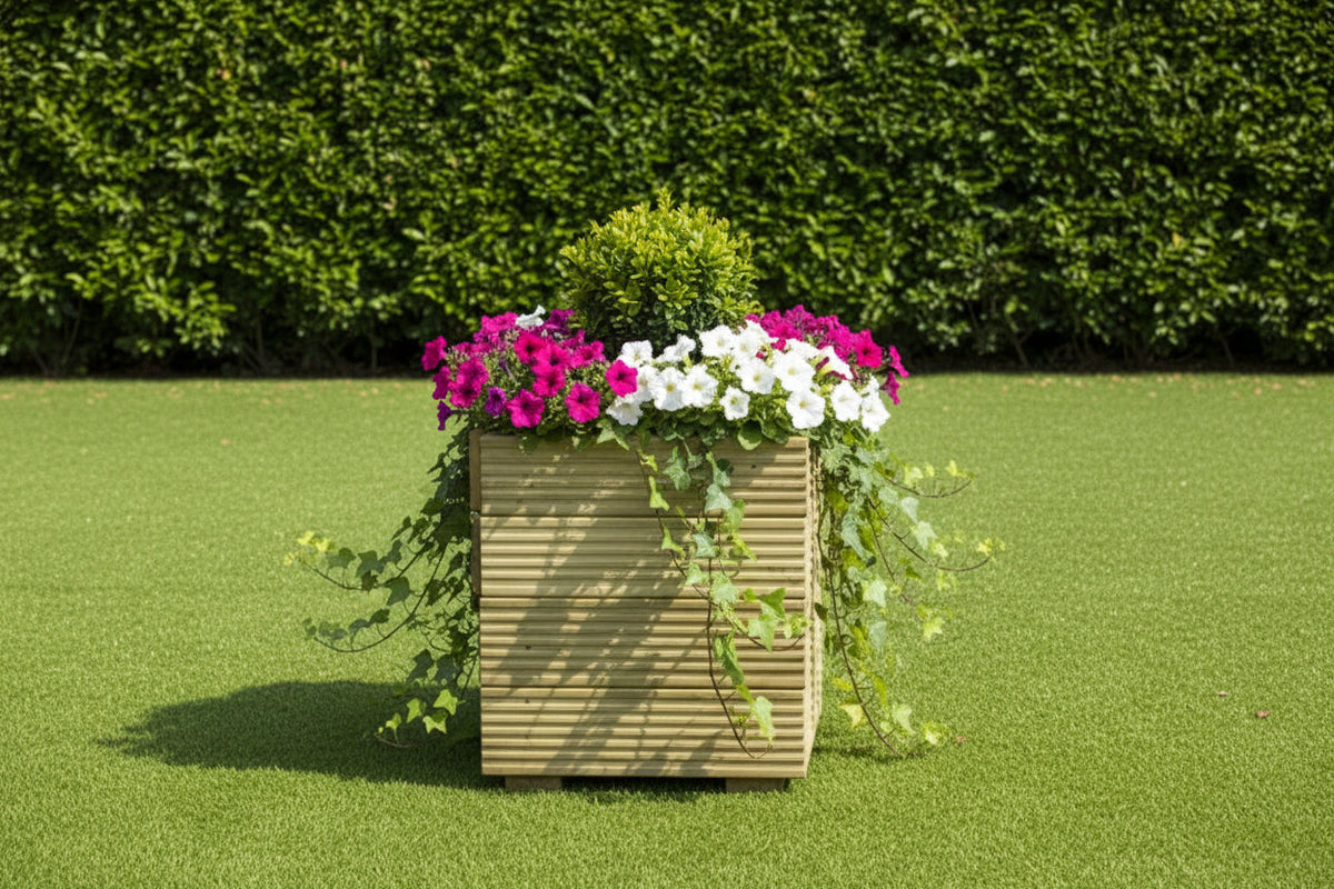Square Wooden Decking Planter
