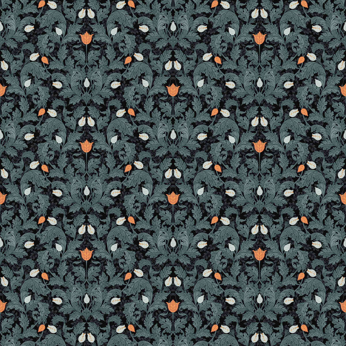 Stire Dark Leaf Pattern Wallpaper