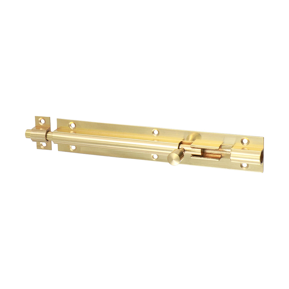 Straight Internal Door Barrel Bolt - Polished Brass - 150 x 25mm