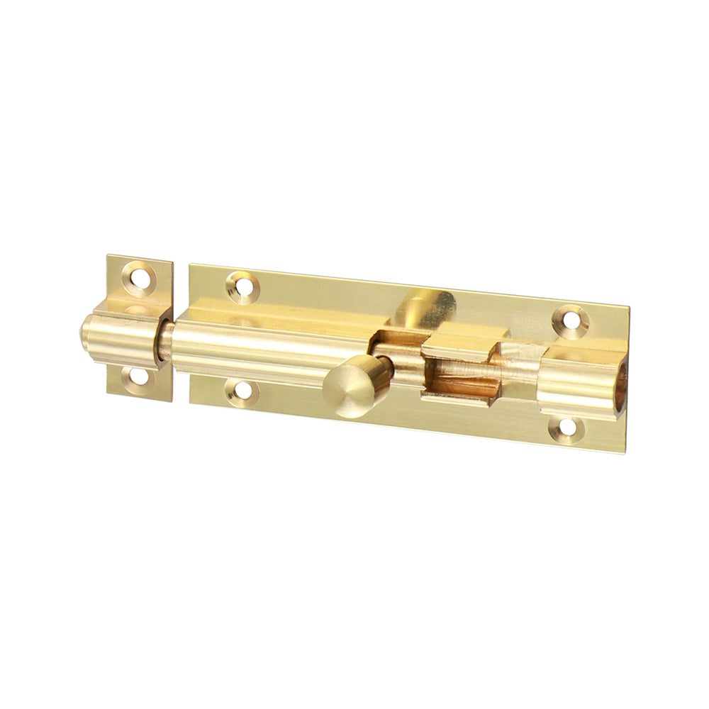 Straight Internal Door Barrel Bolt - Polished Brass - 75 x 25mm