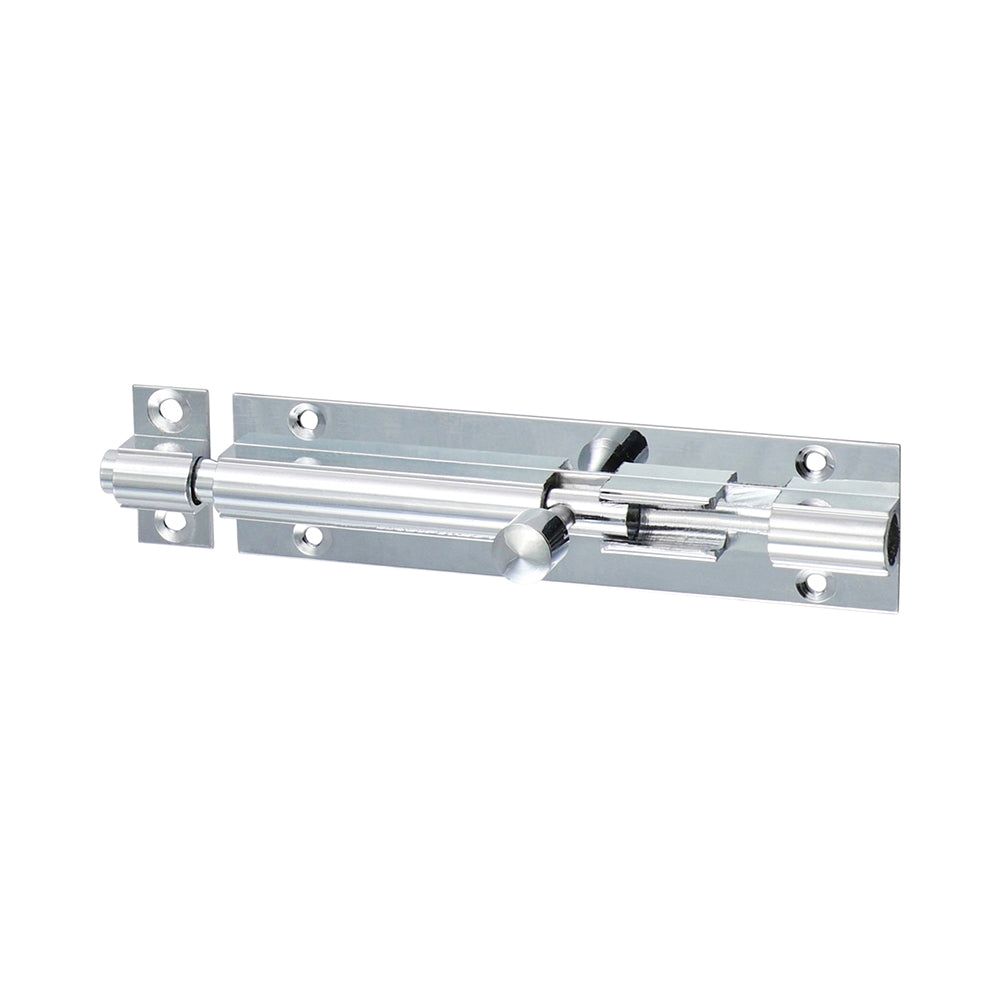 Straight Internal Door Barrel Bolt - Polished Chrome - 100 x 25mm