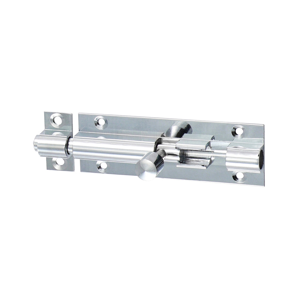 Straight Internal Door Barrel Bolt - Polished Chrome - 75 x 25mm