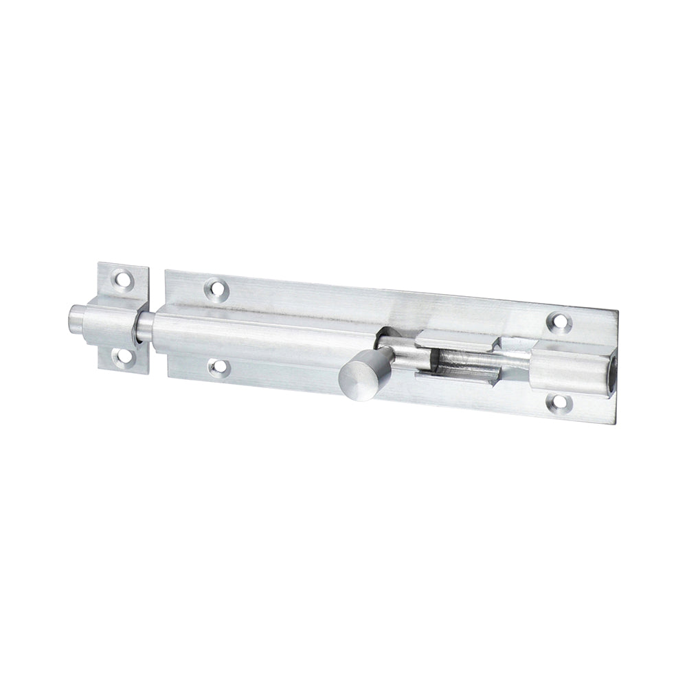 Straight Internal Door Barrel Bolt - Satin Chrome - 100 x 25mm