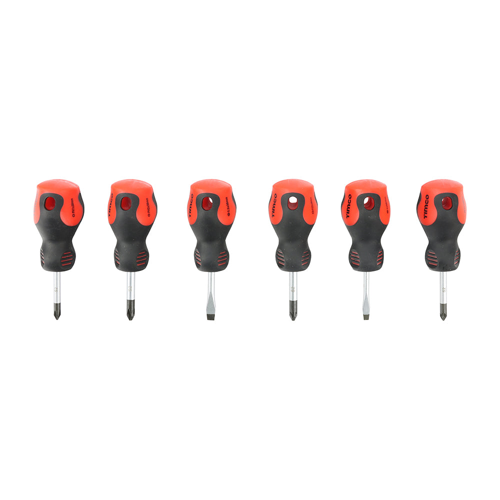 Stubby Screwdriver Set – 6 Piece – Slotted, Phillips & Pozi