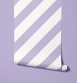 Sundae Childhood Lovely Pastel Striped Wallpaper