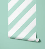 Sundae Childhood Lovely Pastel Striped Wallpaper