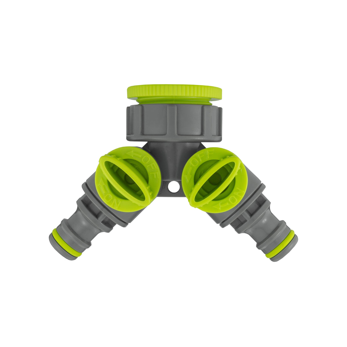 Wall Flange Kit 25mm MDPE + Brass Bib Tap + Lime Two Way Tap Splitter