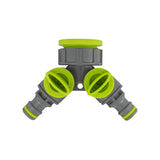 Wall Flange Kit 25mm MDPE + Brass Bib Tap + Lime Two Way Tap Splitter