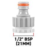 Female Tap Connector 3/4" or 1/2" BSP Female, Gray/White
