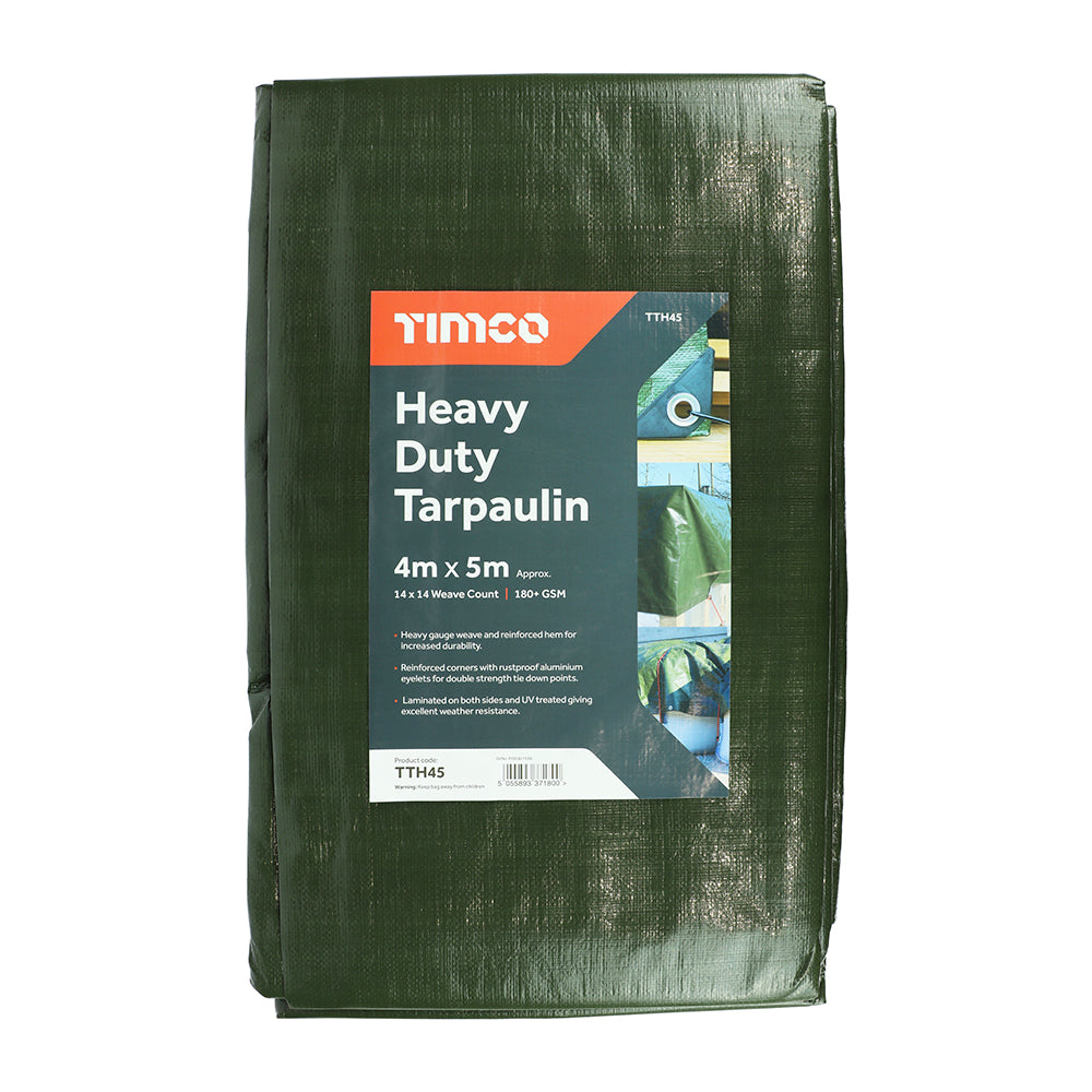 Tarpaulin – Heavy Duty – 4 x 5m (Green)