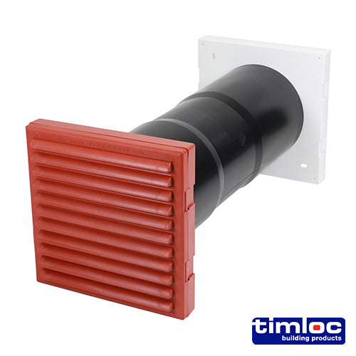 Aero Core Through Wall Vent Set with Baffle - 127 × 350mm – Terracotta