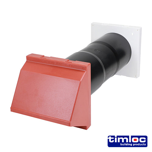 Timloc Aero Core Through Wall Ventilation Set with Cowl & Baffle - 127 × 350mm – Terracotta